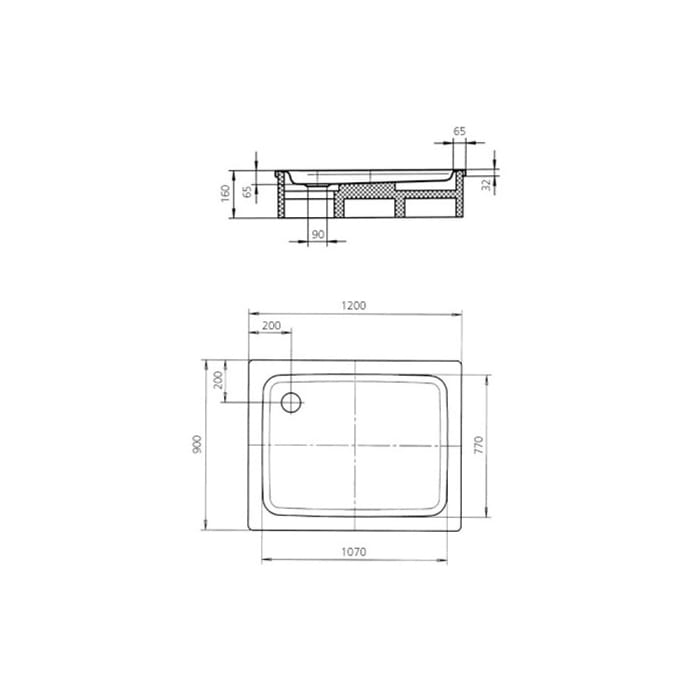 Kaldewei Duschplan 420-1 Duschwanne 90 x 120 x 6,5 cm