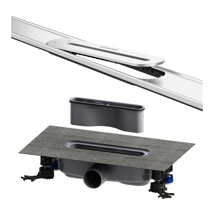 Kaldewei FLOW Duschrinnen-Set 120 cm Ablauf horizontal regular