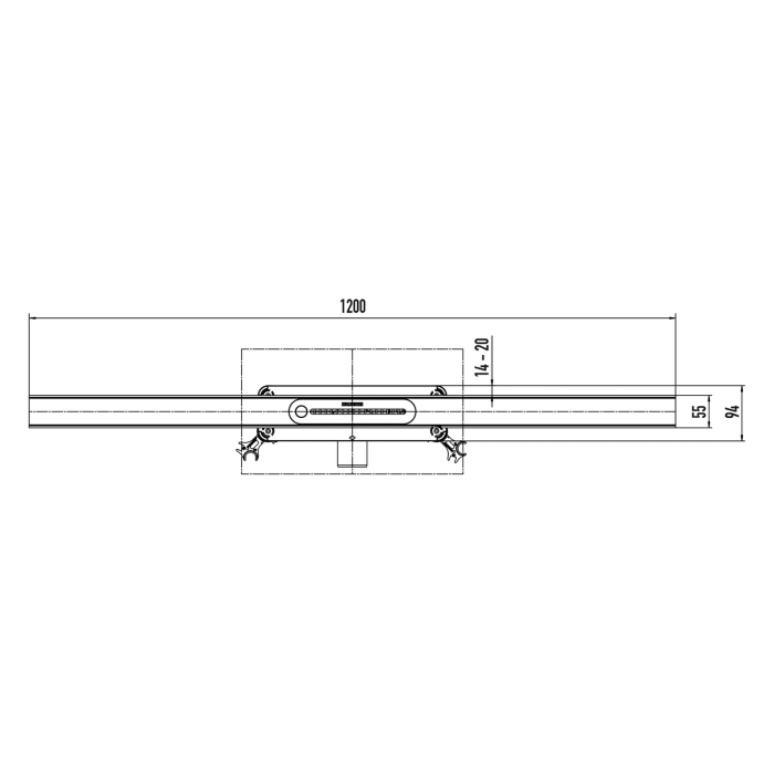 Kaldewei FLOW Duschrinnen-Set 120 cm Ablauf horizontal flat