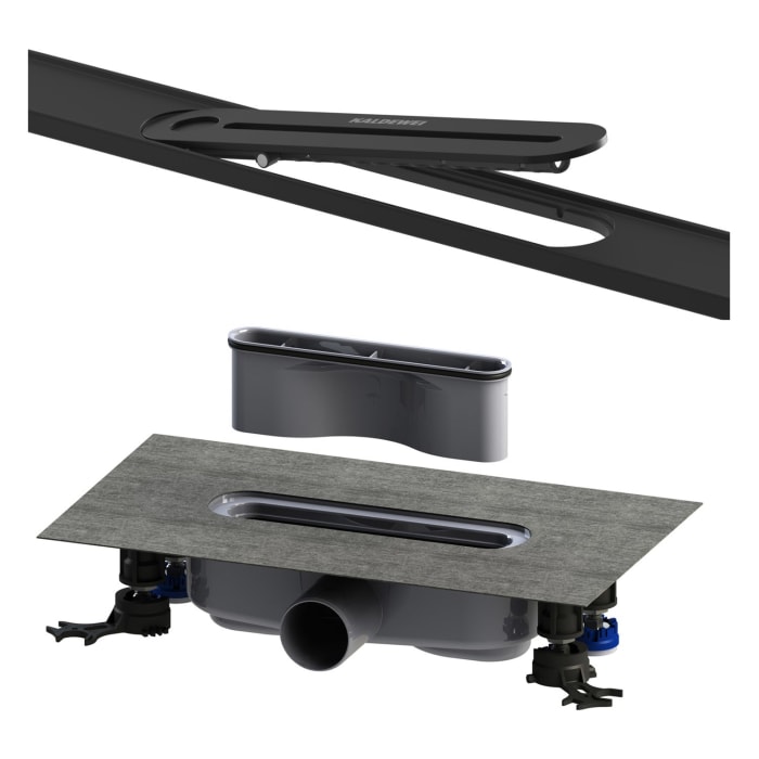 Kaldewei FLOW Duschrinnen-Set 90 cm Ablauf horizontal regular