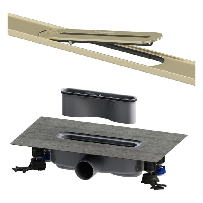 Kaldewei FLOW Duschrinnen-Set 90 cm Ablauf horizontal regular