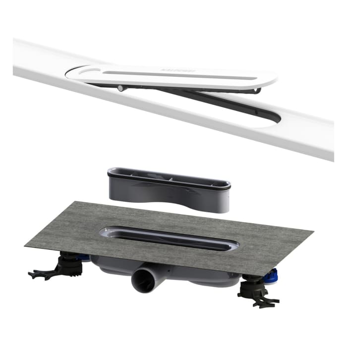 Kaldewei FLOW Duschrinnen-Set 120 cm Ablauf horizontal flat