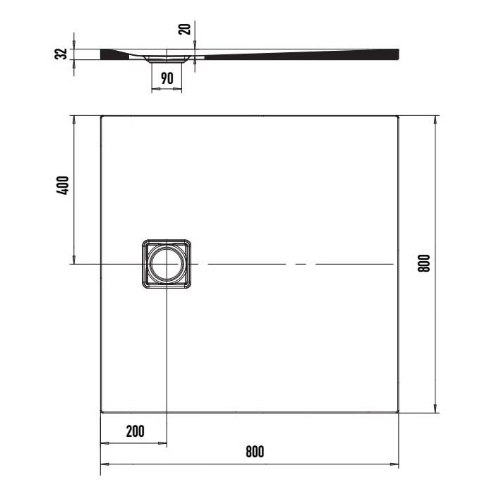 Kaldewei ALUVIA 3258 Duschwanne 80 x 80 cm mit SolidLite und Invisible Grip