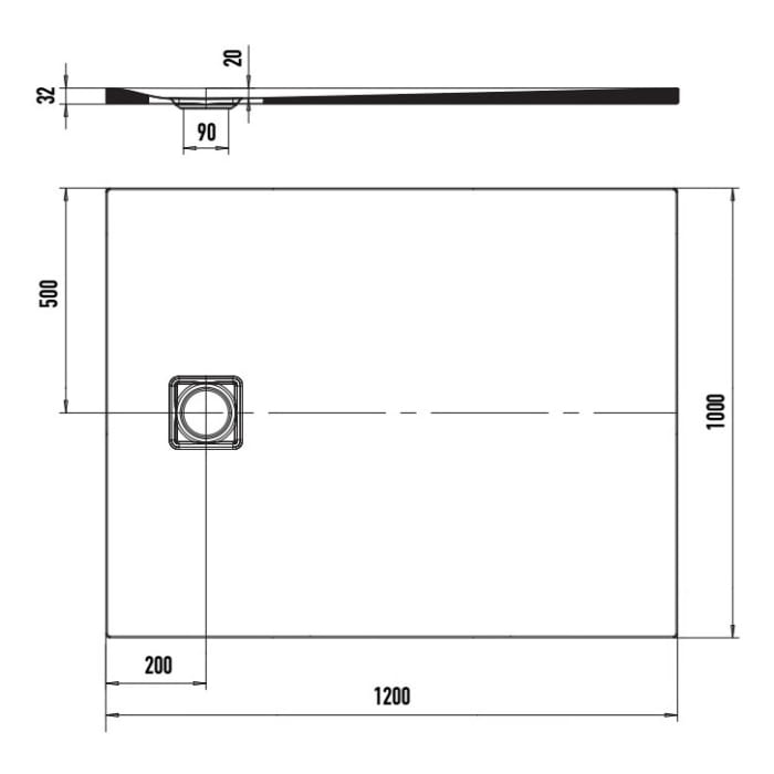 Kaldewei ALUVIA 3263 Duschwanne 100 x 120 cm mit SolidLite und Invisible Grip