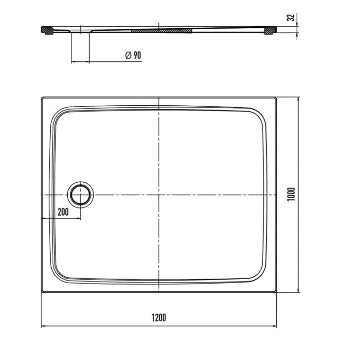 Kaldewei CAYONOPLAN 2227-5 Duschwanne 100 x 120 cm, inkl. Wannenträger extraflach