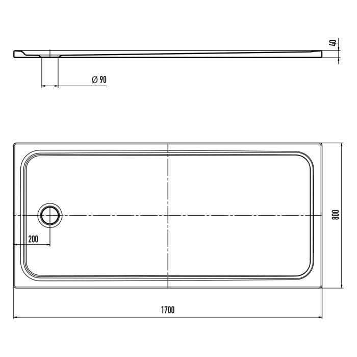Kaldewei CAYONOPLAN 2223-1 Duschwanne 80 x 170 cm, mit Antislip