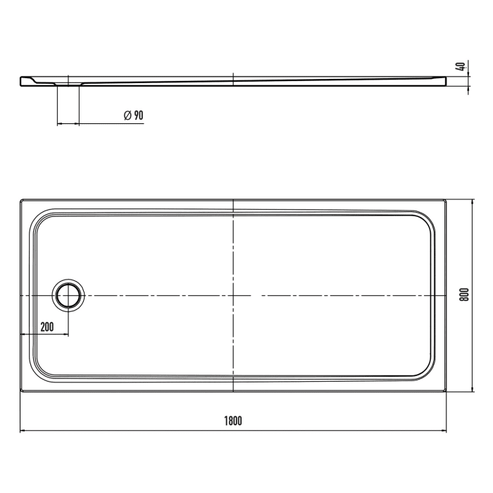 Kaldewei CAYONOPLAN 2224-1 Duschwanne 80 x 180 cm, mit Invisible Grip