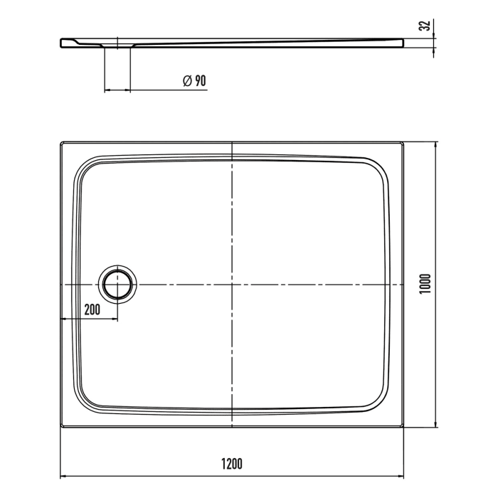 Kaldewei CAYONOPLAN 2227-1 Duschwanne 100 x 120 cm, mit Secure Plus