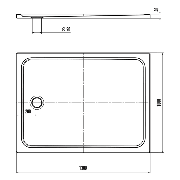 Kaldewei CAYONOPLAN 2228-1 Duschwanne 100 x 130 cm, mit Perl-Effekt und Vollantislip