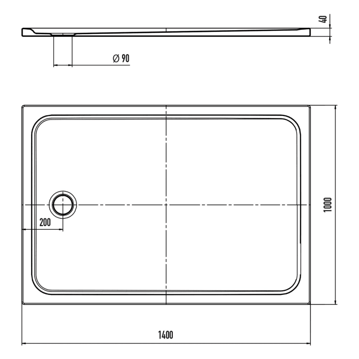 Kaldewei CAYONOPLAN 2229-1 Duschwanne 100 x 140 cm, mit Antislip
