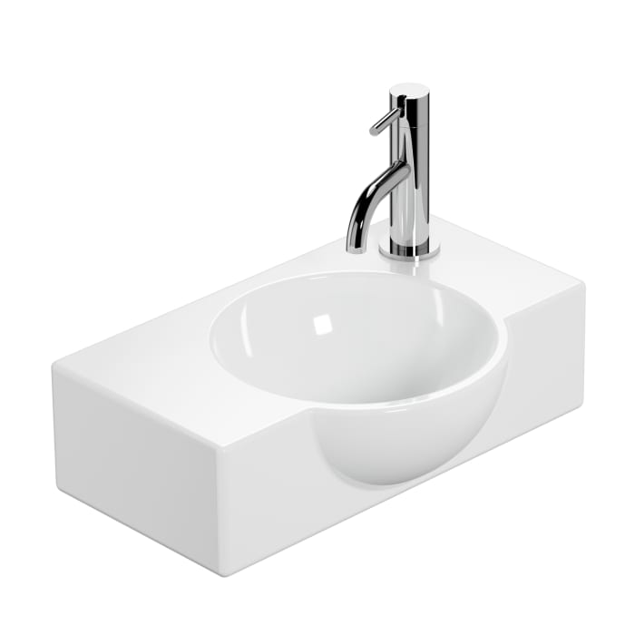 Treos Serie 800 Handwaschbecken  40 x 20 cm, mit 1 Hahnloch