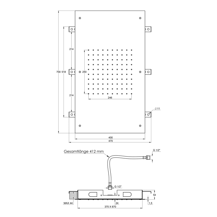 Treos Serie 930 Regenpaneel 70 x 40 cm