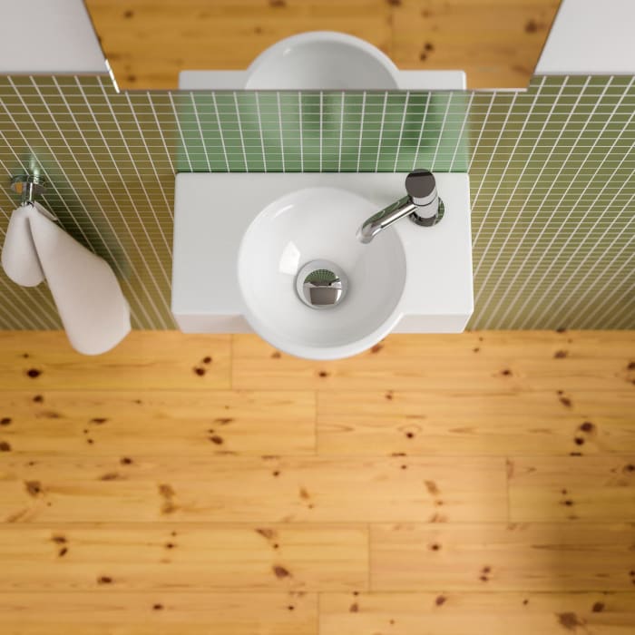 Treos Serie 800 Handwaschbecken  40 x 20 cm, mit 1 Hahnloch