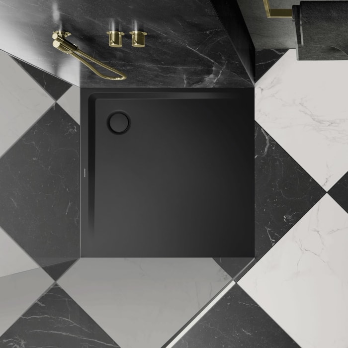 Kaldewei SUPERPLAN 1858-5 Duschwanne 100 x 100 cm mit Secure Plus, inkl. Wannenträger extraflach