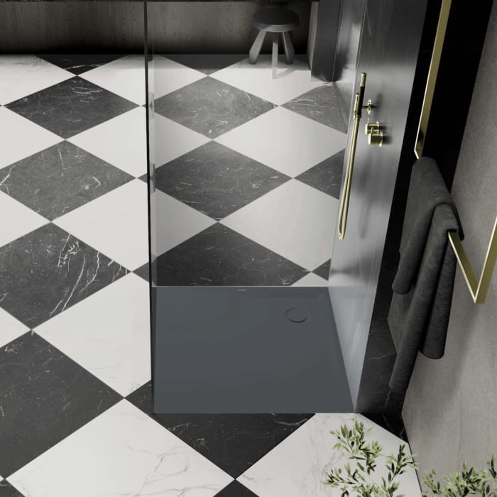 Kaldewei SUPERPLAN 1858-5 Duschwanne 100 x 100 cm mit Secure Plus, inkl. Wannenträger extraflach