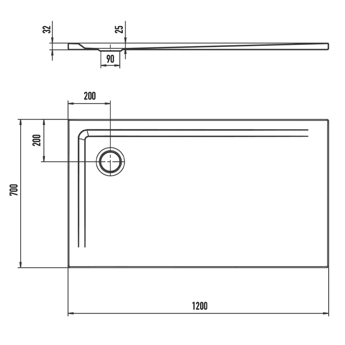Kaldewei SUPERPLAN 1824-1 Duschwanne 70 x 120 cm