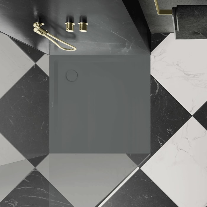 Kaldewei SUPERPLAN 1831-2 Duschwanne 80 x 80 cm mit Secure Plus, inkl. Wannenträger