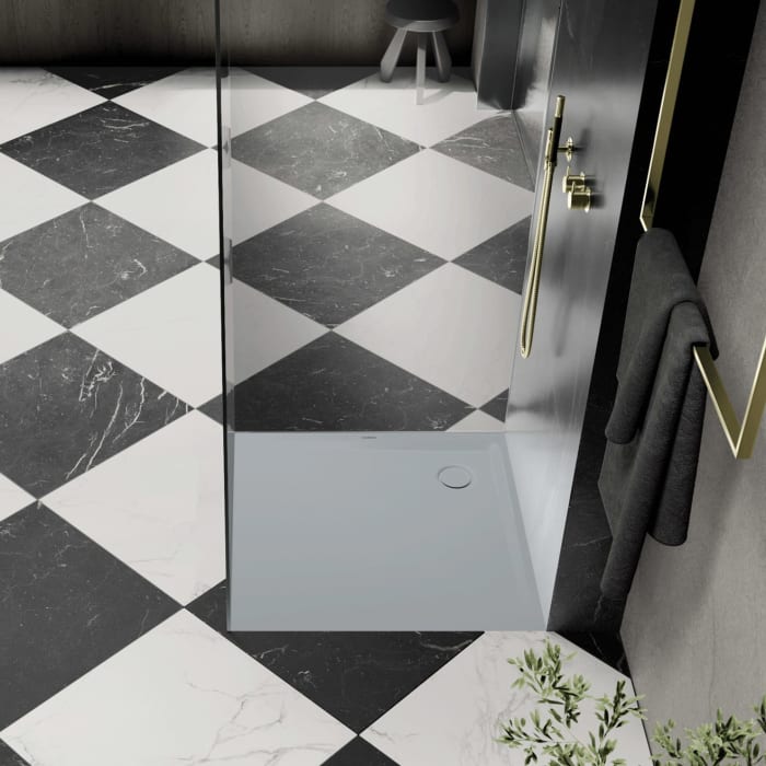 Kaldewei SUPERPLAN 1858-2 Duschwanne 100 x 100 cm mit Secure Plus, inkl. Wannenträger