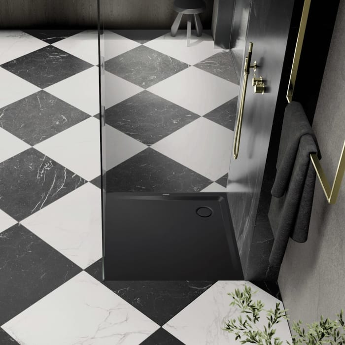 Kaldewei SUPERPLAN 1858-2 Duschwanne 100 x 100 cm mit Secure Plus, inkl. Wannenträger