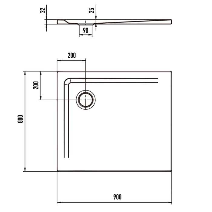 Kaldewei SUPERPLAN 1840-1 Duschwanne 80 x 90 cm