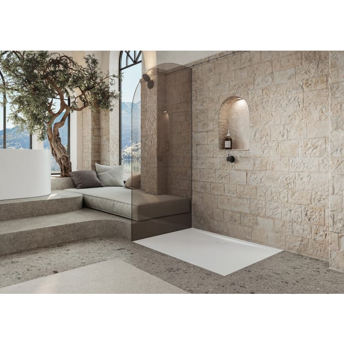 Kaldewei SUPERPLAN ZERO 1528-5 Duschwanne 75 x 100 cm mit Secure Plus, inkl. Wannenträger extraflach