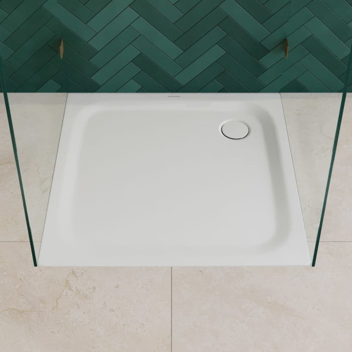 Kaldewei TEMPER Duschwanne 120 x 120 cm mit Invisibe Grip und Wannenträger