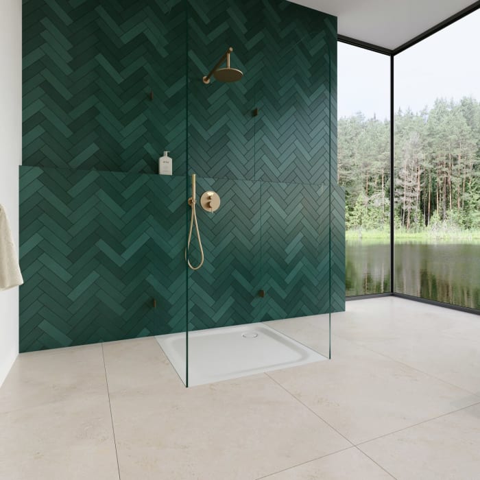 Kaldewei TEMPER Duschwanne 80 x 80 cm mit Invisibe Grip und Wannenträger