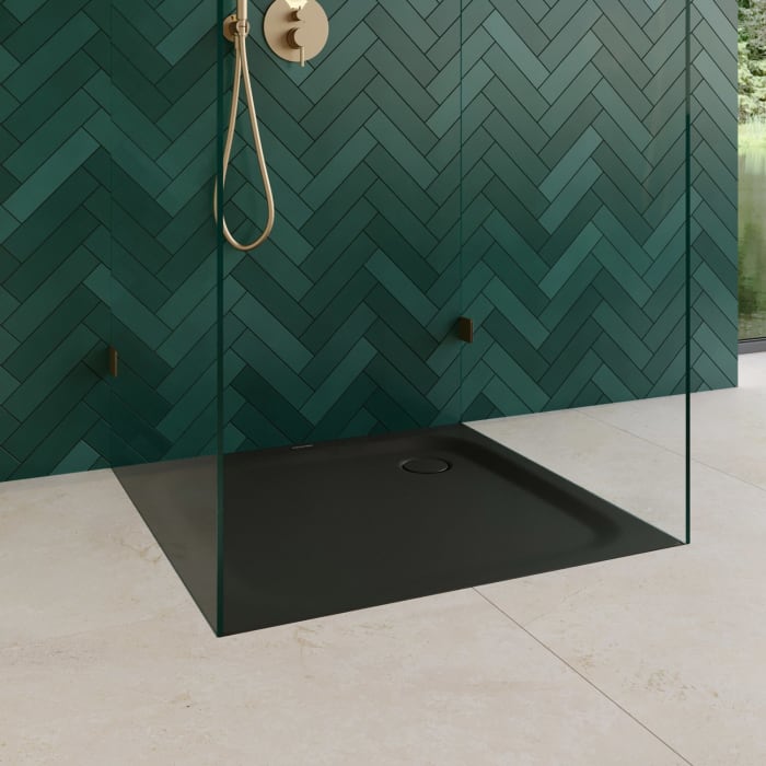 Kaldewei TEMPER Duschwanne 90 x 90 cm mit Invisibe Grip und Wannenträger extraflach