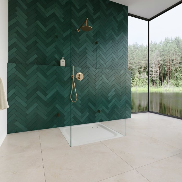Kaldewei TEMPER Duschwanne 90 x 90 cm mit Invisibe Grip und Wannenträger extraflach