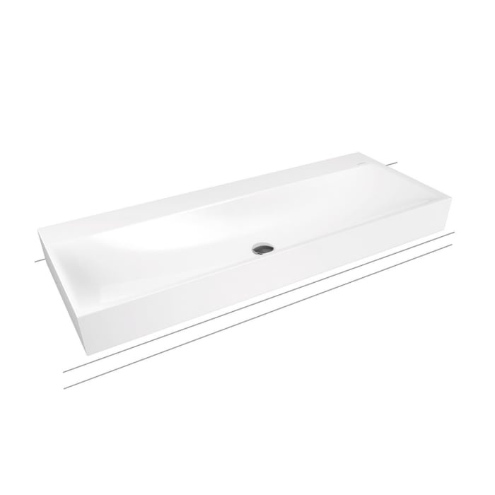 Kaldewei SILENIO Aufsatz-Doppelwaschtisch 3049-D mit 2 Hahnlochbohrungen, 120 cm