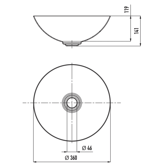 Kaldewei AVELLINO Waschtisch-Schale 3204, Ø 36 cm
