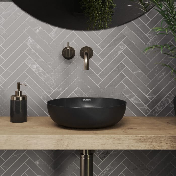 Kaldewei MIENA Waschtisch-Schale 3193, Ø 31 cm, Set inklusive Permanentablaufventil