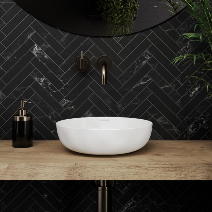 Kaldewei MIENA Waschtisch-Schale 3193, Ø 31 cm, Set inklusive Permanentablaufventil