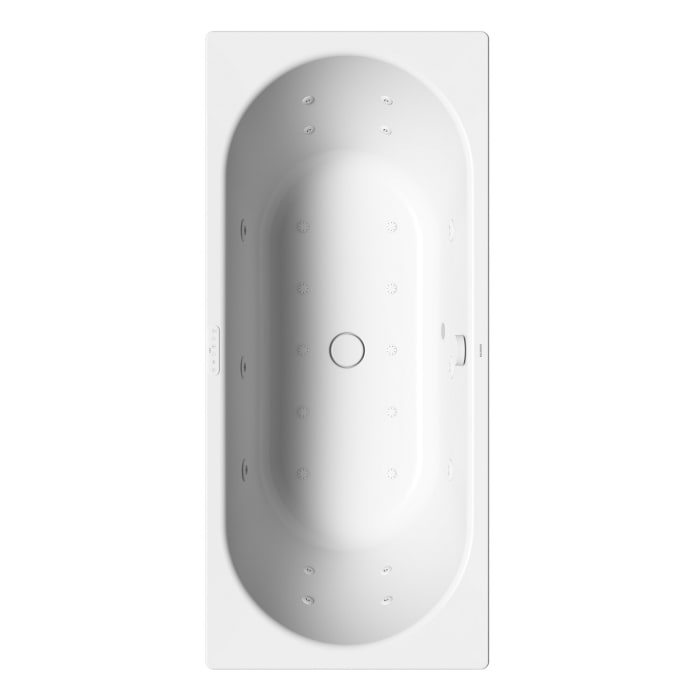 Kaldewei Centro Duo 133 Whirlpool mit BODY&SOUL Whirlsystem, Ab -und Überlauf mit Wassereinlauf, Perl-Effekt