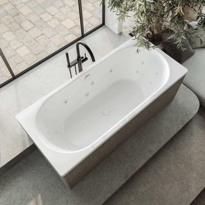 Kaldewei Classic Duo 107 Whirlpool mit FULL BODY Whirlsystem, Ab-und Überlauf mit Wassereinlauf