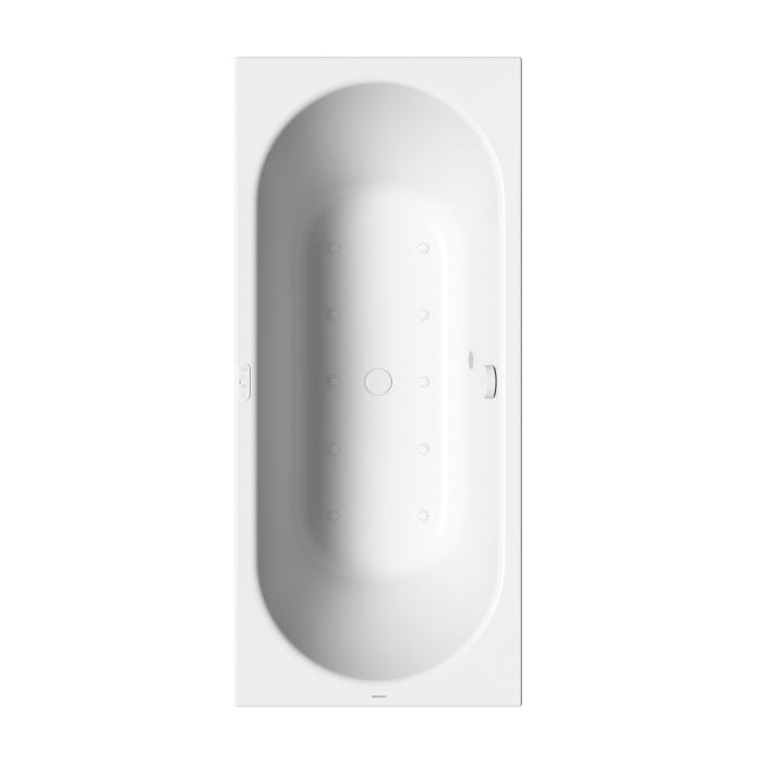 Kaldewei Classic Duo 107 Whirlpool mit SOUL Whirlsystem, Ab-und Überlauf mit Wassereinlauf, Perl-Effekt