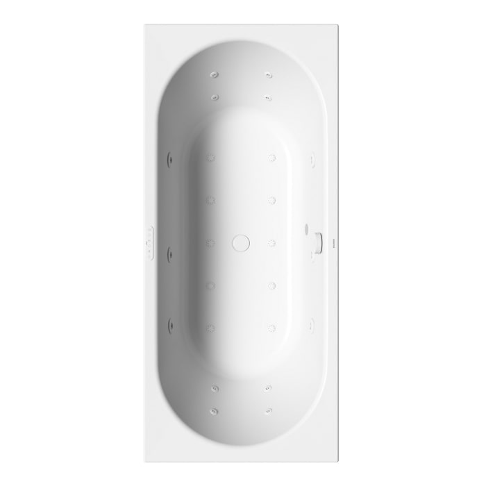 Kaldewei Classic Duo 110 Whirlpool mit BODY&SOUL Whirlsystem, Ab-und Überlaufgarnitur mit Wassereinlauf