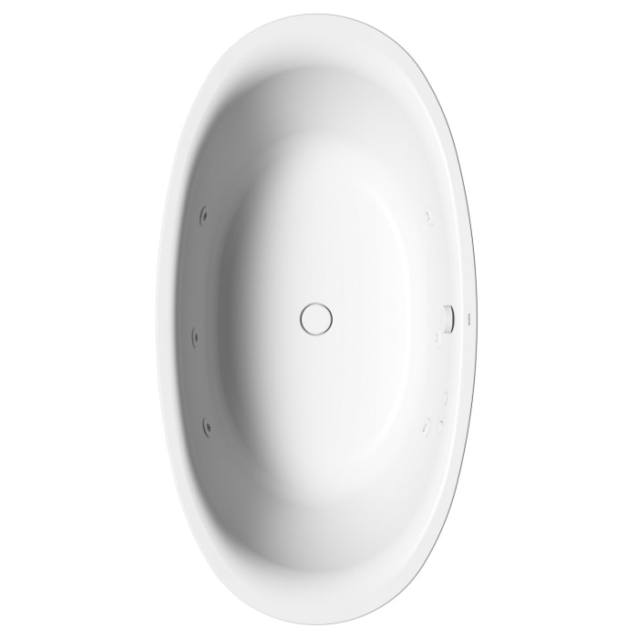 Kaldewei Ellipso Duo Oval 232 mit BODY Whirlsystem, Ab- und Überlauf mit Wassereinlauf