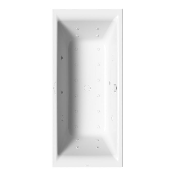 Kaldewei PURO DUO 664 Whirlpool mit BODY&SOUL Whirlsystem, Ab -und Überlauf mit Wassereinlauf