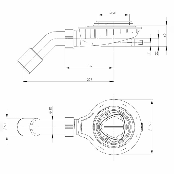 Kaldewei Ablaufgarnitur KA 300 flach, Modell 4215
