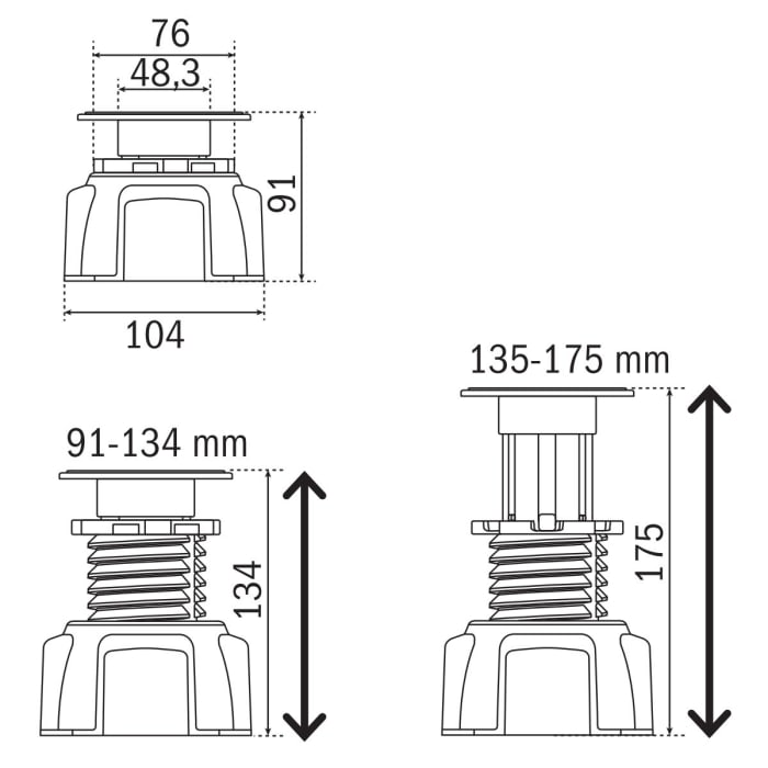 Kaldewei Duschflächen-Stelzfuß-Set für SolidLite