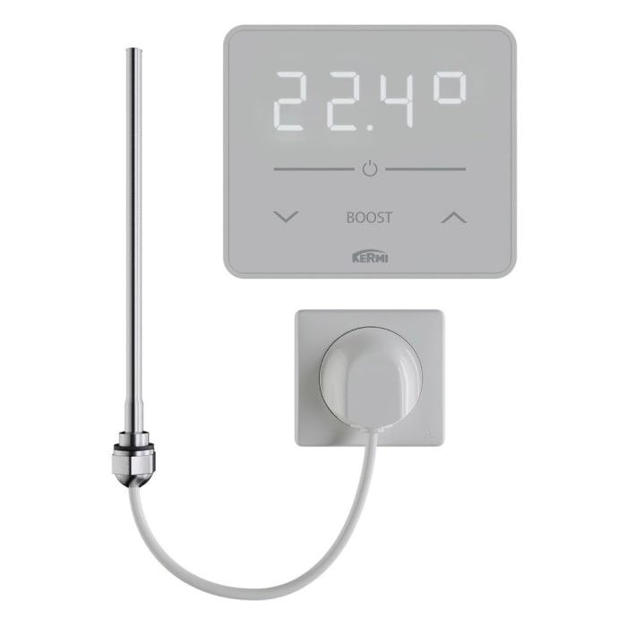 Kermi Basic R-E gebogen Badheizkörper 45 x 5,1 x 80,4 cm, mit Elektro-Set WWS links