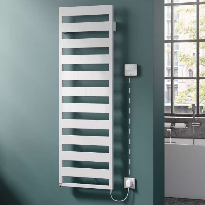 Kermi Casteo-E Badheizkörper 50 x 3 x 98,6 cm inkl. Elektro-Set WWS rechts
