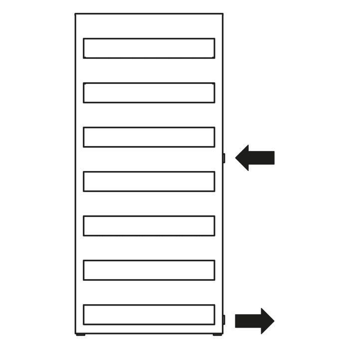 Kermi Casteo-D Badheizkörper 60 x 3 x 180,6 cm, NA 500, Anschluss rechts