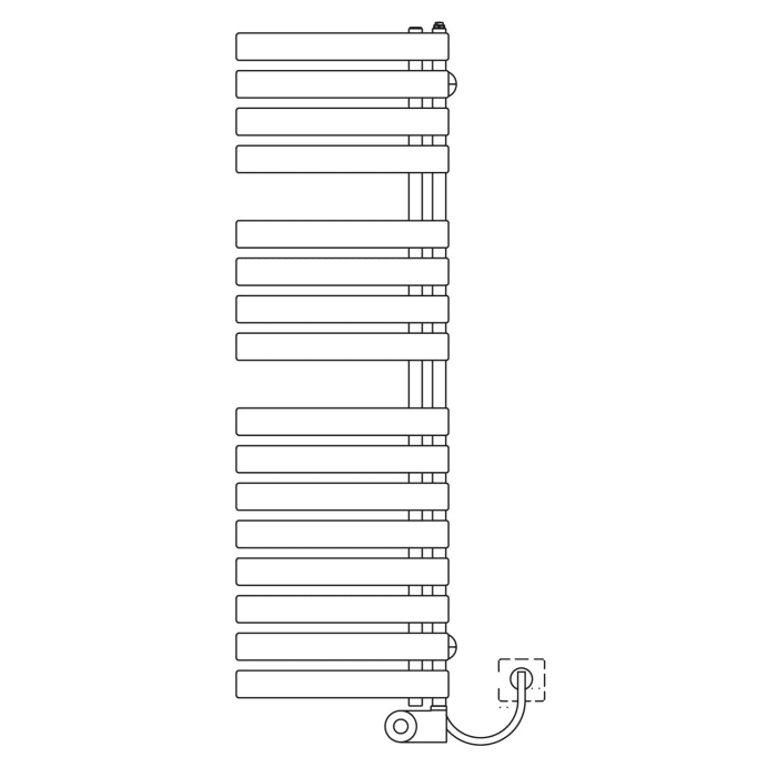 Kermi Credo Half flat -E Badheizkörper 45 x 103,9 cm, mit Elektro-Set FKS rechts