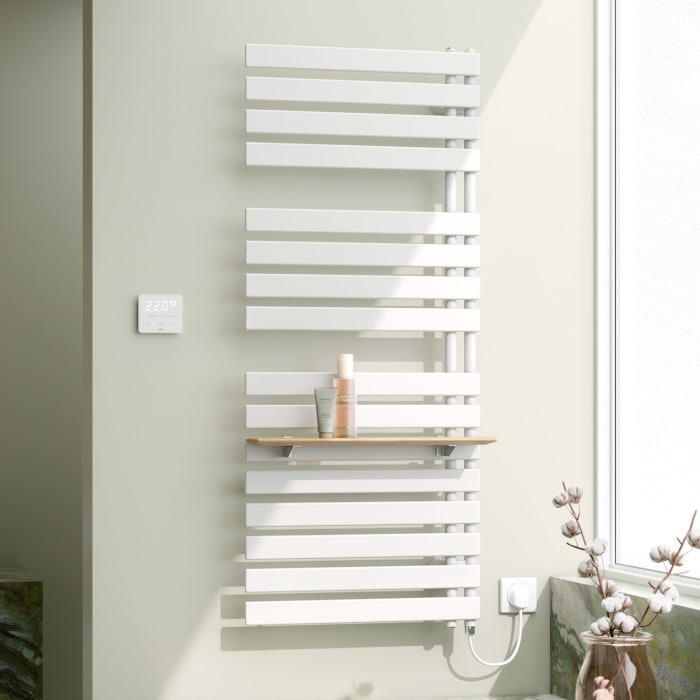 Kermi Credo Half flat -E Badheizkörper 45 x 183,4 cm, mit Elektro-Set WWS rechts