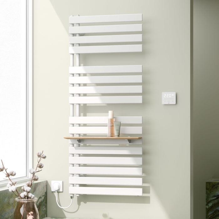 Kermi Credo Half flat -E Badheizkörper 60 x 183,4 cm, mit Elektro-Set WRS links