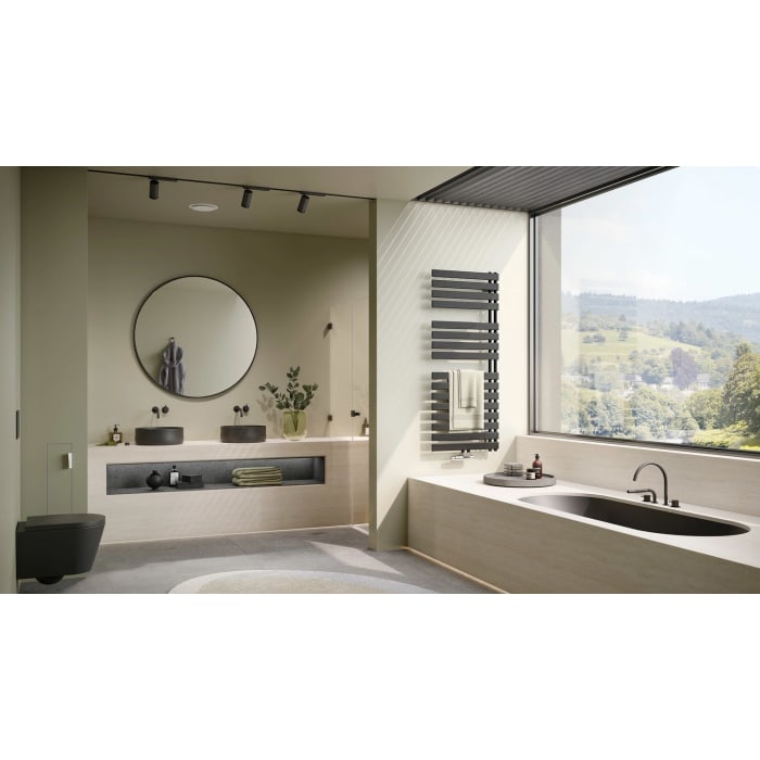 Kermi Credo Half flat Badheizkörper 45 x 183,4 cm, links, mit Mittenanschluss