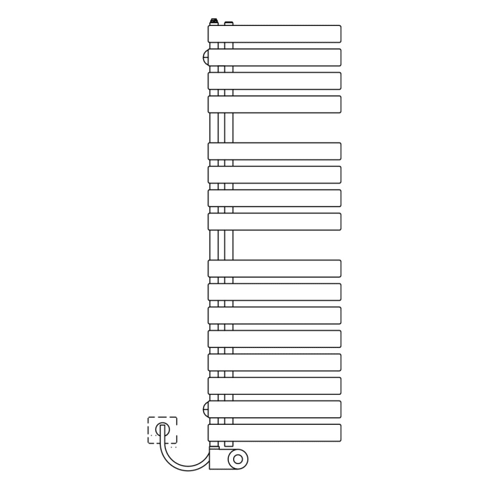 Kermi Credo Half flat -E Badheizkörper 60 x 143,6 cm, mit Elektro-Set FKS links