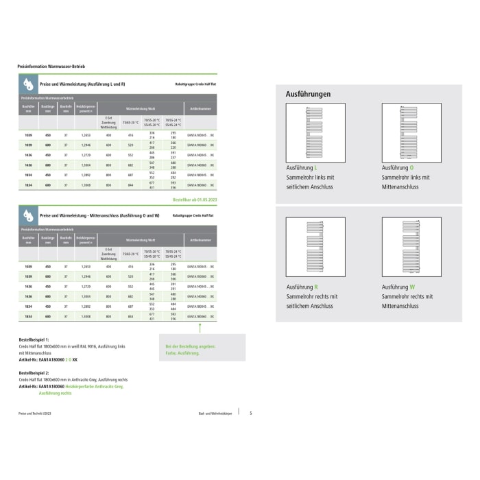 Kermi Credo Half flat Badheizkörper 60 x 143,6 cm, rechts